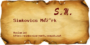 Simkovics Márk névjegykártya